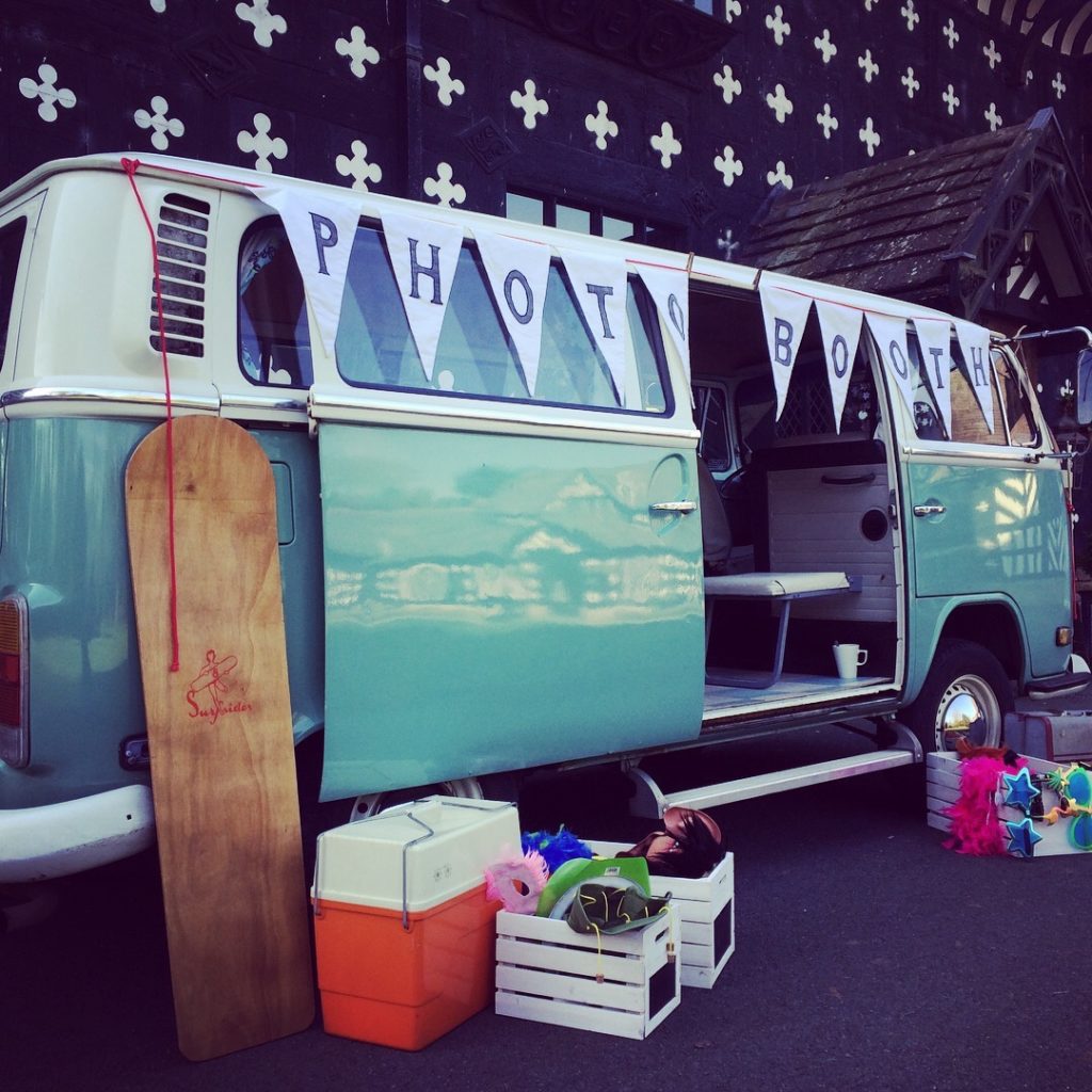 Camper van photo booth at Samlesbury Hall