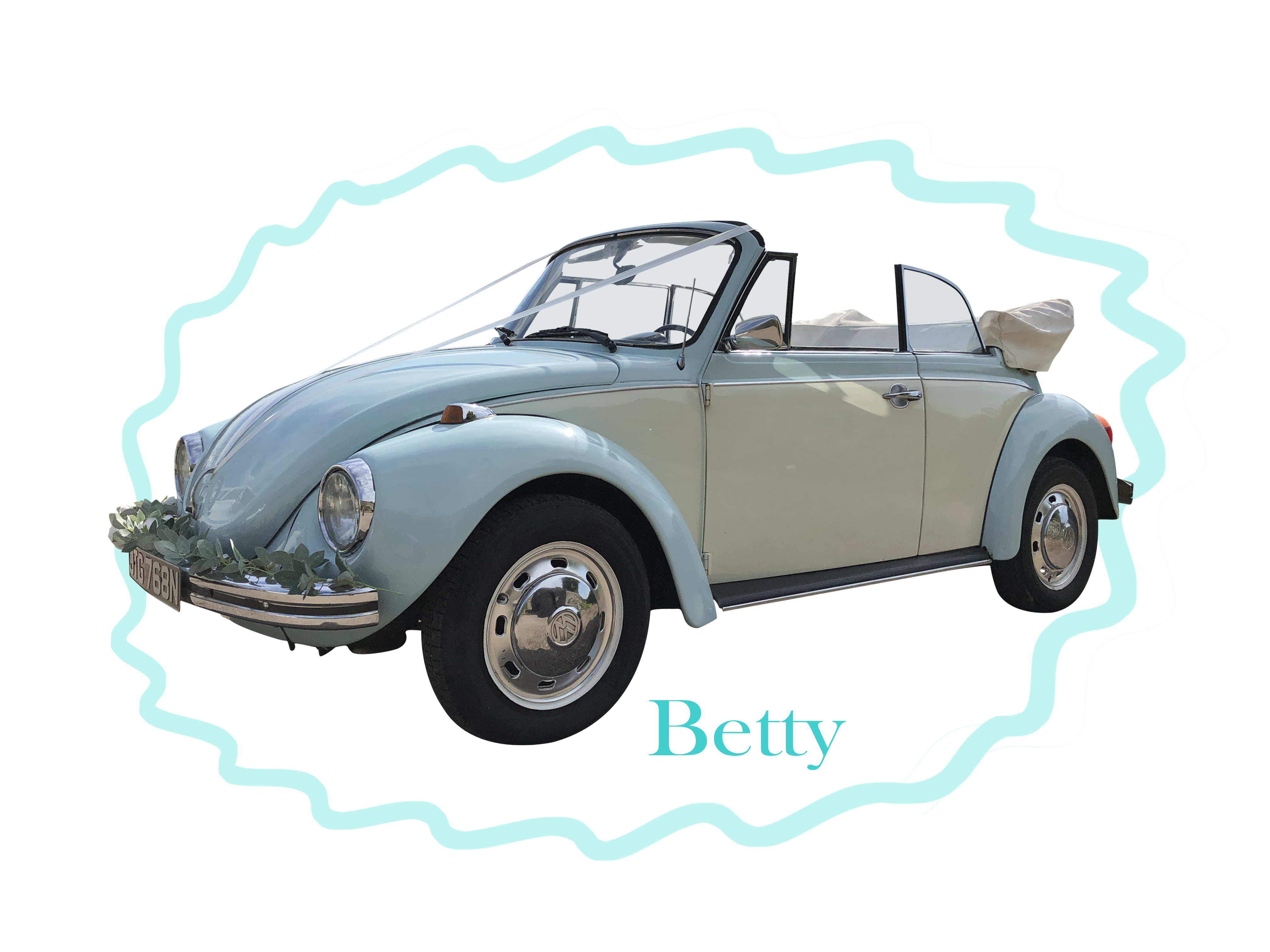 Betty VW Beetle wedding hire car