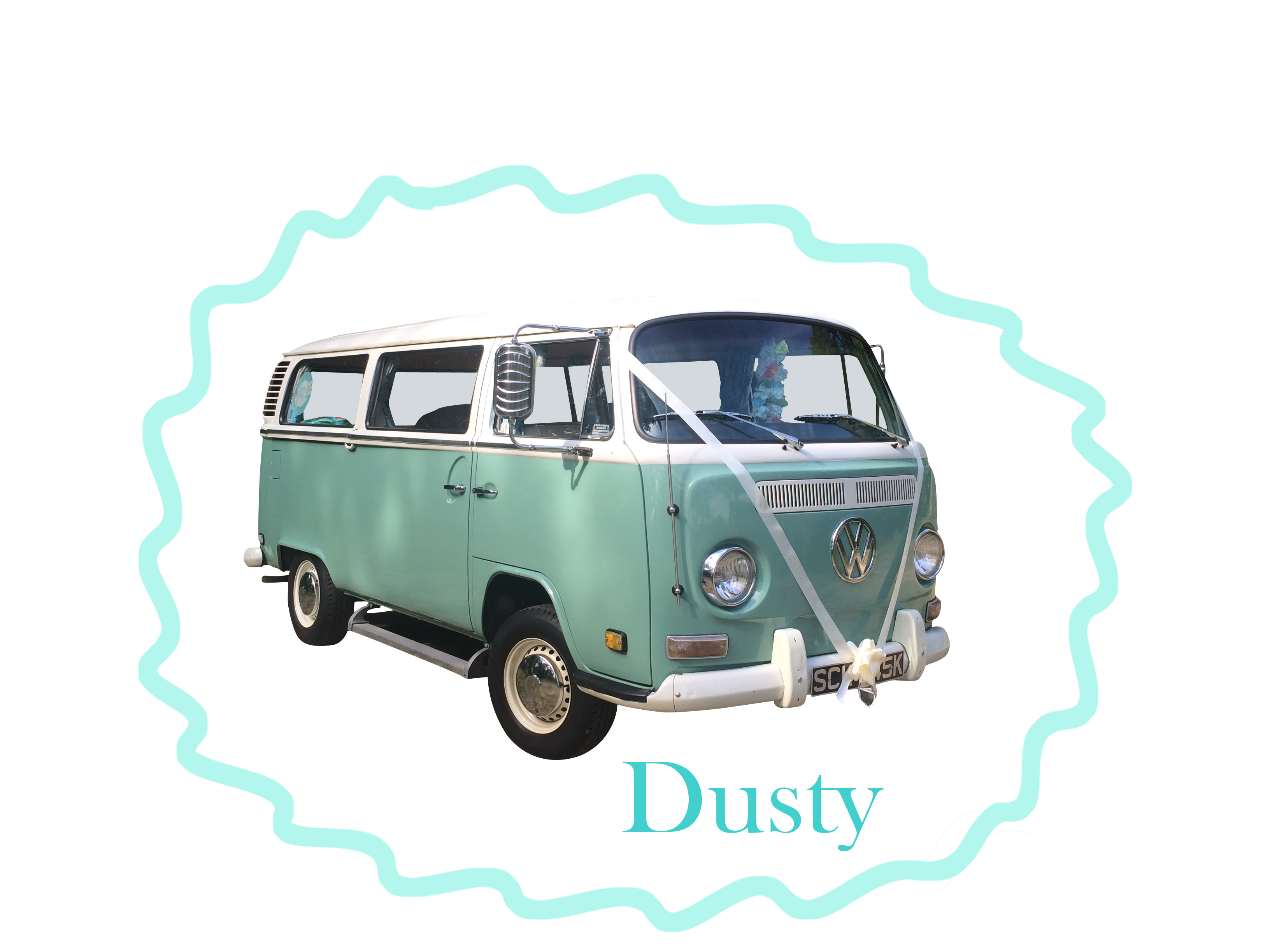 Dusty VW wedding hire van
